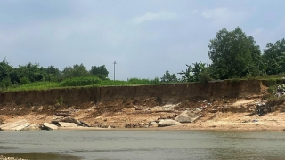 Sạt lở đe dọa làng xóm ven sông Hà Thanh