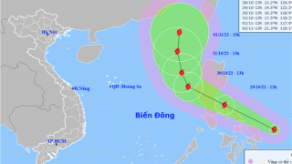Bão Nalgae đang mạnh lên, tiến gần Biển Đông
