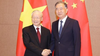 Tổng Bí thư Nguyễn Phú Trọng hội kiến Chủ tịch Chính hiệp Trung Quốc Uông Dương