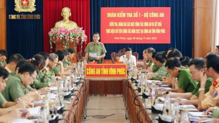 Thứ trưởng Trần Quốc Tỏ kiểm tra công tác tại Công an tỉnh Vĩnh Phúc