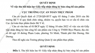 Cảnh báo không sử dụng sản phẩm bảo vệ sức khỏe Ginkgo Bico