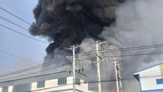 Huy động lực lượng chữa cháy  công ty trong KCN Hải Sơn