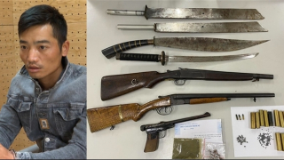 Bắt giữ nam thanh niên cùng nhiều súng đạn và thuốc nổ