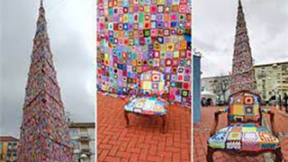 Cây thông Noel đan móc bằng len cao nhất thế giới