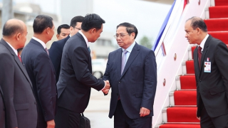 Những hình ảnh đầu tiên của Thủ tướng Phạm Minh Chính tại Lào
