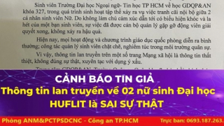 Thông tin tán phát liên quan 2 nữ sinh Trường HUFLIT bị xâm hại là tin giả