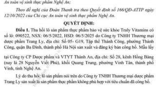 Thực phẩm bảo vệ sức khỏe Traly Vitamins không bảo đảm an toàn