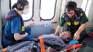 Điều trực thăng bay ra Trường Sa cứu nạn ngư dân bị đột quỹ não