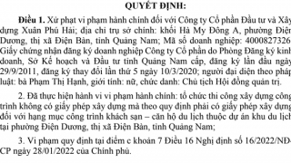 Phạt 130 triệu đồng doanh nghiệp xây khách sạn, căn hộ du lịch không phép