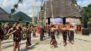 Đi cà kheo, leo cột lồ ô ở lễ hội đồng bào Cơ Tu