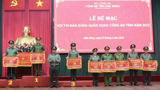 Sôi nổi hội thi bắn súng quân dụng Công an tỉnh Đắk Nông