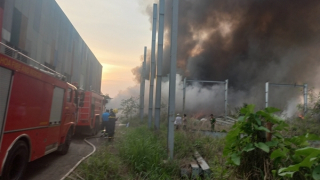 Lửa bao trùm xưởng sản xuất mùn cưa, ván ép trong lúc công nhân đang làm việc