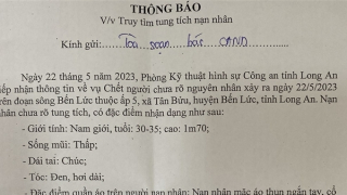 Phát hiện thi thể đầy hình xăm trên sông Bến Lức