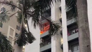 Được tập huấn PCCC, khống chế nhanh đám cháy trên ban công chung cư