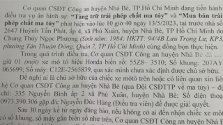 Tìm chủ sở hữu xe máy vụ án mua bán, tàng trữ ma túy