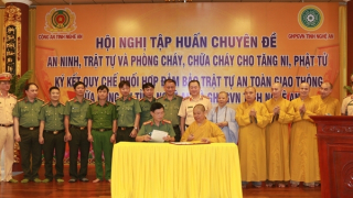 Tập huấn cho các tăng ni, phật tử cách xử lý tình huống ANTT tại cơ sở thờ tự