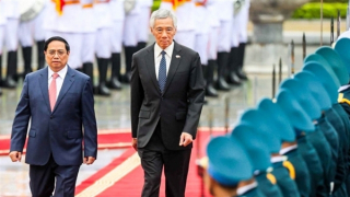 Thủ tướng Phạm Minh Chính chủ trì lễ đón Thủ tướng Singapore Lý Hiển Long