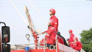 Hơn 500 người tham gia diễn tập phương án chữa cháy tại Khu công nghiệp VSIP Nghệ An