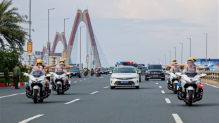 Dàn siêu mô tô của Công an Hà Nội tập luyện sẵn sàng đón dẫn khách quốc tế