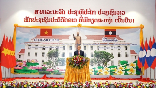 Bộ trưởng Tô Lâm dự lễ khánh thành Học viện Chính trị CAND Lào