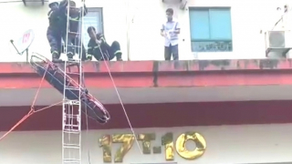 Cứu nạn thành công một phụ nữ trượt ngã từ tầng cao toà nhà chung cư