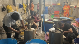 Bắt quả tang cơ sở bơm tạp chất vào tôm nguyên liệu