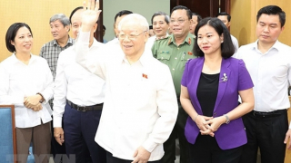 Tổng Bí thư Nguyễn Phú Trọng tiếp xúc cử tri Hà Nội trước Kỳ họp thứ 6