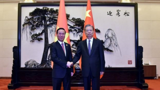 Chủ tịch nước Võ Văn Thưởng hội kiến Ủy viên trưởng Nhân đại toàn quốc Trung Quốc Triệu Lạc Tế