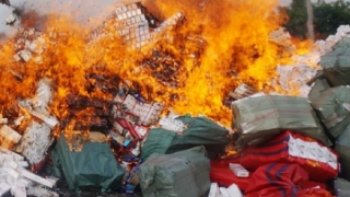 Tiêu hủy gần 190.000 gói thuốc lá ngoại nhập lậu