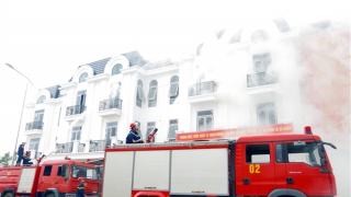 Thái Nguyên diễn tập chữa cháy, cứu nạn trong khu đô thị