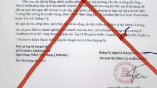 Xuất hiện văn bản giả mạo kêu gọi ủng hộ người dân bị thiệt hại do mưa lũ
