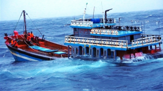 Tàu bị phá nước chìm ở quần đảo Hoàng Sa, 11 ngư dân được cứu nạn kịp thời