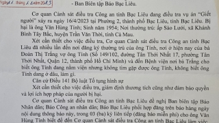 Tìm bị hại liên quan vụ án giết người ở Bạc Liêu