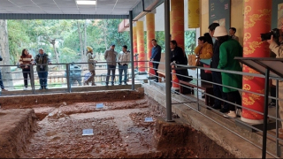 Phát hiện thêm dấu tích kiến trúc của nhiều thời kỳ dưới nền điện Kính Thiên