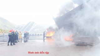 Diễn tập phương án chữa cháy và cứu nạn, cứu hộ tại Khu du lịch Tam Chúc