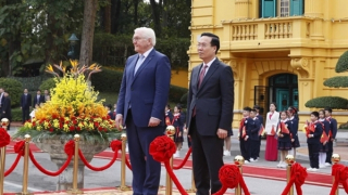 Chủ tịch nước chủ trì lễ đón trọng thể Tổng thống CHLB Đức