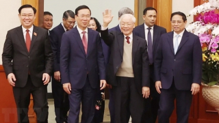 Tổng Bí thư Nguyễn Phú Trọng chúc Tết các đồng chí lãnh đạo, nguyên lãnh đạo Đảng, Nhà nước