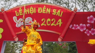 Độc đáo nghi lễ rước vua giả tại Lễ hội Đền Sái