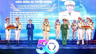 Thượng uý Nguyễn Quang Hải - Bí thư Đoàn Thanh niên Cảnh sát cơ động tiêu biểu