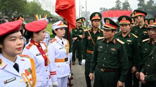 Kiểm tra huấn luyện diễu binh, diễu hành trong Lễ kỷ niệm 70 năm Chiến thắng Điện Biên Phủ