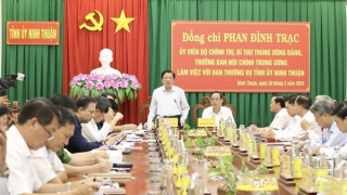 Ban Nội chính Trung ương làm việc về phòng, chống tham nhũng, tiêu cực tại Ninh Thuận