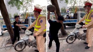 Con vi phạm giao thông, bố say rượu đến chốt CSGT gây hấn