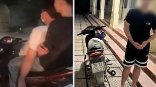 Làm rõ clip 2 thanh niên buông tay “diễn xiếc” mô tô