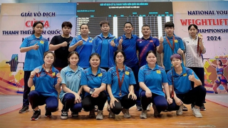 Đội tuyển Cử tạ CAND đạt thành tích cao tại Giải vô địch Cử tạ thanh, thiếu niên quốc gia