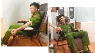 Hai chiến sĩ Cảnh sát PCCC hiến máu kịp thời cứu sản phụ qua cơn nguy kịch