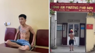 Khống chế kẻ cầm gậy sắt vào Công an phường quậy phá