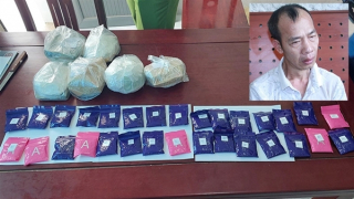 Con nghiện 2 tiền án vận chuyển 6 bánh heroin cùng hàng nghìn viên ma túy