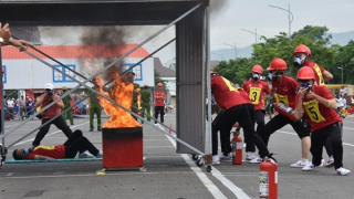 Tưng bừng Hội thi Tổ liên gia an toàn PCCC Cụm V