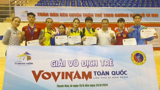 Đoàn Thể thao CAND giành 12 huy chương tại Giải vô địch trẻ Vovinam toàn quốc năm 2024