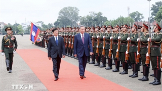 Lễ đón chính thức Chủ tịch nước Tô Lâm thăm cấp Nhà nước tới CHDCND Lào
